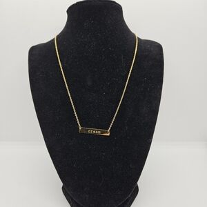 Jook and Nona 18K plated "Dream" bar pendant necklace